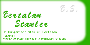 bertalan stamler business card